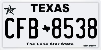 TX license plate CFB8538