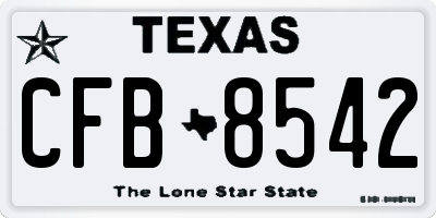 TX license plate CFB8542