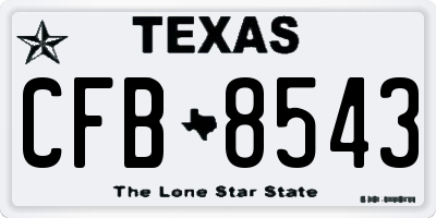 TX license plate CFB8543