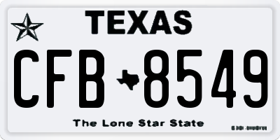 TX license plate CFB8549
