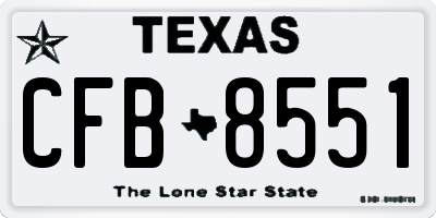 TX license plate CFB8551