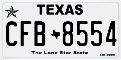 TX license plate CFB8554