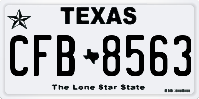 TX license plate CFB8563