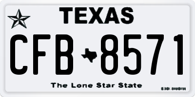 TX license plate CFB8571