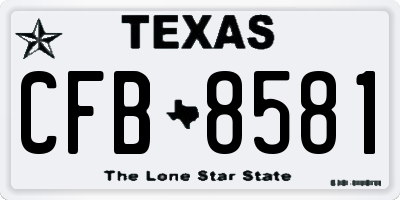 TX license plate CFB8581