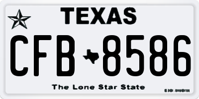 TX license plate CFB8586