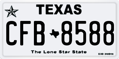 TX license plate CFB8588
