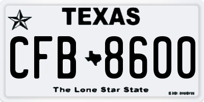 TX license plate CFB8600