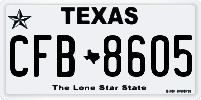 TX license plate CFB8605