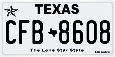 TX license plate CFB8608