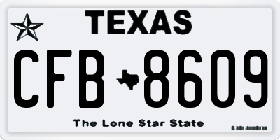 TX license plate CFB8609