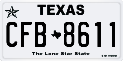 TX license plate CFB8611