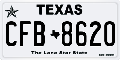 TX license plate CFB8620