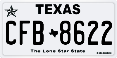 TX license plate CFB8622
