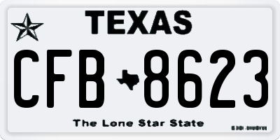 TX license plate CFB8623