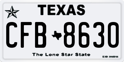 TX license plate CFB8630