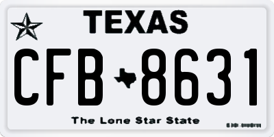 TX license plate CFB8631
