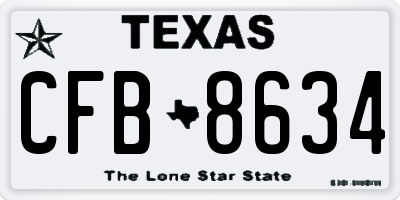 TX license plate CFB8634