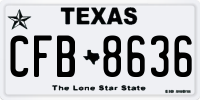 TX license plate CFB8636