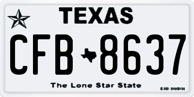 TX license plate CFB8637