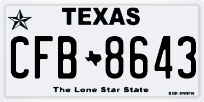 TX license plate CFB8643