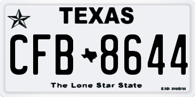 TX license plate CFB8644