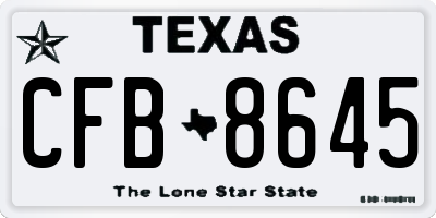 TX license plate CFB8645