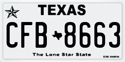 TX license plate CFB8663