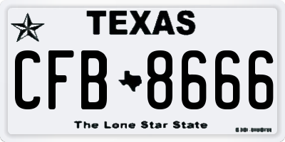TX license plate CFB8666