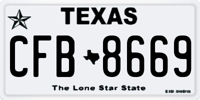 TX license plate CFB8669