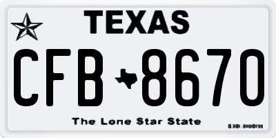 TX license plate CFB8670