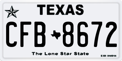 TX license plate CFB8672