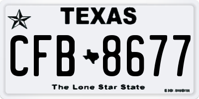 TX license plate CFB8677