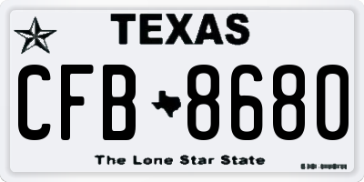 TX license plate CFB8680