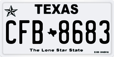 TX license plate CFB8683