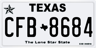TX license plate CFB8684
