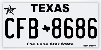 TX license plate CFB8686