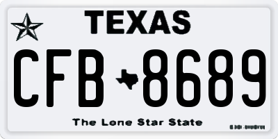 TX license plate CFB8689