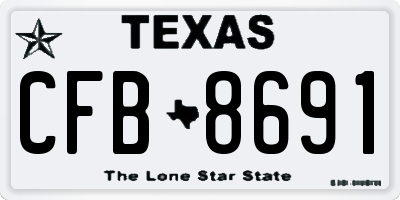 TX license plate CFB8691