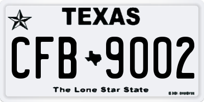 TX license plate CFB9002