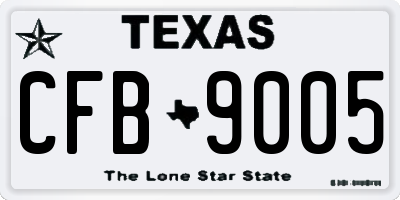 TX license plate CFB9005