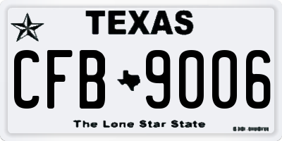 TX license plate CFB9006