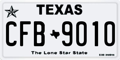 TX license plate CFB9010