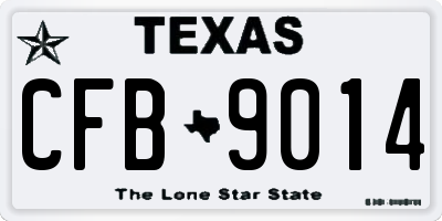 TX license plate CFB9014