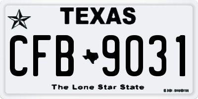 TX license plate CFB9031