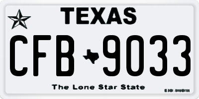 TX license plate CFB9033