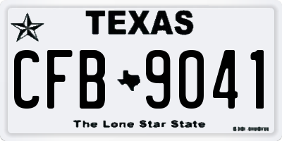 TX license plate CFB9041