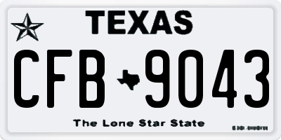 TX license plate CFB9043