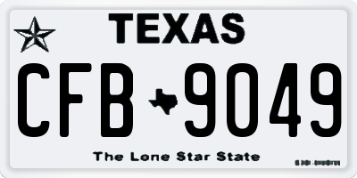 TX license plate CFB9049