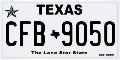 TX license plate CFB9050